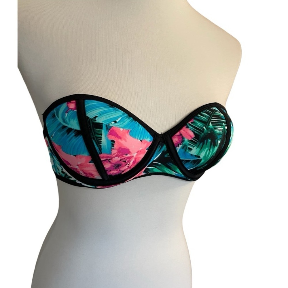 Tropical Print Bikini Top